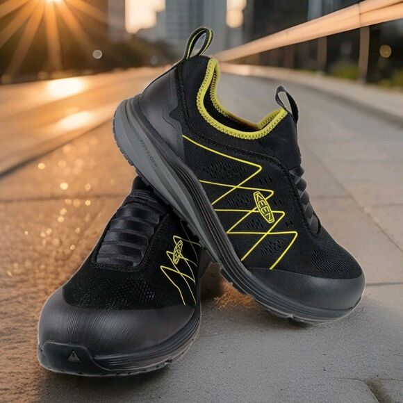 Keen Utility Vista Energy Shift Safety Carbon Toe Shoe Men’s 11D, Black Slip-On - Picture 1 of 8